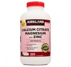 Viên uống Kirkland Calcium Citrate Magnesium and Zinc 500 viên của Mỹ