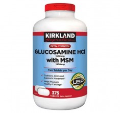 Viên uống bổ khớp Kirkland Signature Glucosamine HCl with MSM của Mỹ, 375 viên