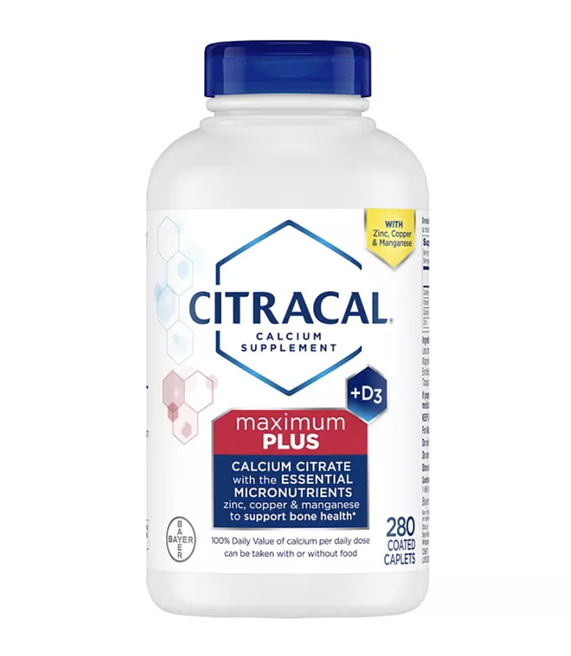 Hỗ trợ xương khớp Viên uống bổ sung canxi Citracal Calcium Maximum Plus 280 viên